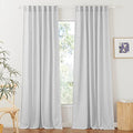 Linen Semi Sheer Curtains for Bedroom Living Room 95 inches Long (Dove Grey / 52"W x 95"L (Pack of 2))