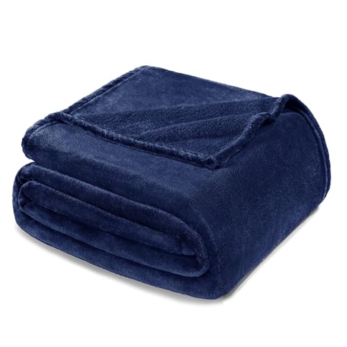 Soft Fleece Throw Blanket for Couch (Navy Blue / Throw (50" x 60"))