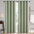 100% Blackout Linen Curtains for Bedroom 52x108 Inches Sage Green (Sage Green / 52"W x 108"L (Pack of 2))