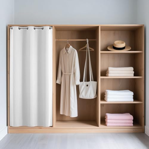 Door Curtain Blackout Curtains for Doorway Privacy Closet Drapes (Pure White / 32"W x 80"L (Pack of 1))