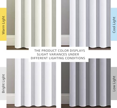 Patio White Curtains 100x84 Inches for Sliding Door Extral Wide Blackout Curtain Panels Thermal Insulated Room Divider (100"W x 84"L (Pack of 1) / Pure White)