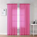Sheer Hot Pink Curtains 90 inches Long 2 Panels (Hot Pink / 42"W x 90"L (Pack of 2))