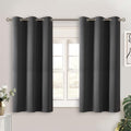 Dark Grey Short Blackout Curtains for Small Windows (Dark Grey / 38"W x 45"L (Pack of 2))