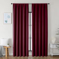 Ava Burgundy Blackout Curtains for Bedroom 90 Inches Long 2 Panels Set (Burgundy / 50"W x 90"L (Pack of 2))