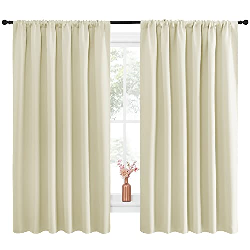 Blackout Curtains for Bedroom (Beige / 70"W x 63"L (Pack of 2))