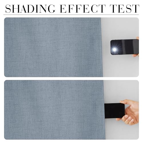 Dusty Blue 100% Blackout Curtains 63 Inch Long for Bedroom (Dusty Blue / 52"W x 63"L (Pack of 2))