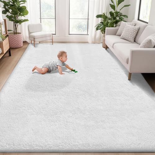 5x7 Area Rug for Living Room (White / 5' x 7' (Rectangular))