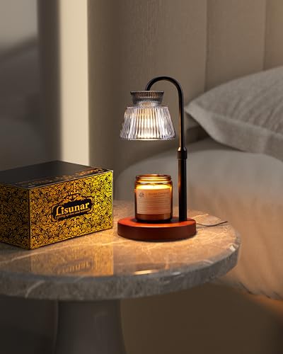 Candle Warmer Lamp with Timer &Dimmable Wax Melt Warmer for Scented Jar Candles (Black-Glass)