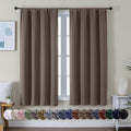 Ava Brown Blackout Curtains 63 Inch Length for Bedroom 2 Panels (Brown / 40"W x 63"L (Pack of 2))