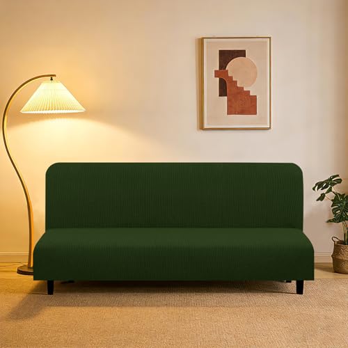 Stretch Futon Cover Armless Bed Slipcover (Bronze Green / Futon)