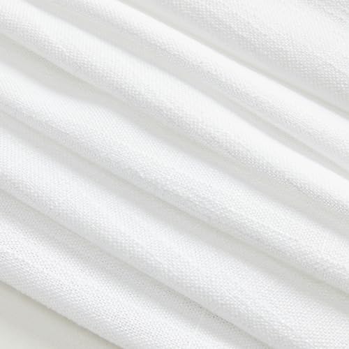 Short Curtains for Small Kitchen Windows 45 inches Length (50"W x 45"L (Pack of 2) / White)