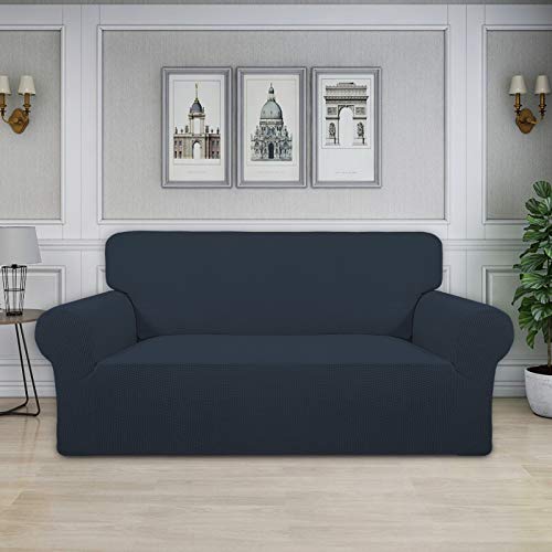 Stretch Oversized Loveseat Couch Covers Washable Dark Blue (Medium-XL Loveseat / Dark Blue)