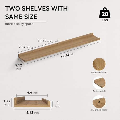 Floating Shelves Set of 2 (Oak / 47.2 in)