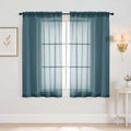 Window Sheer Curtains 45 Inches Length (42"W x 45"L (Pack of 2) / Dusty)