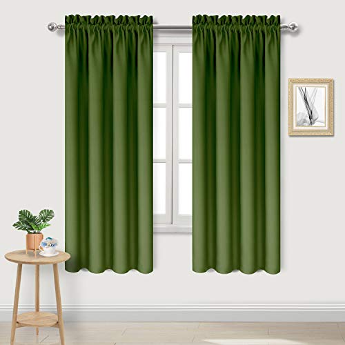 Blackout Curtains for Bedroom 38 x 72 Inch Long Olive Green 2 Panels (Olive Green / 38"W x 72"L (Pack of 2))