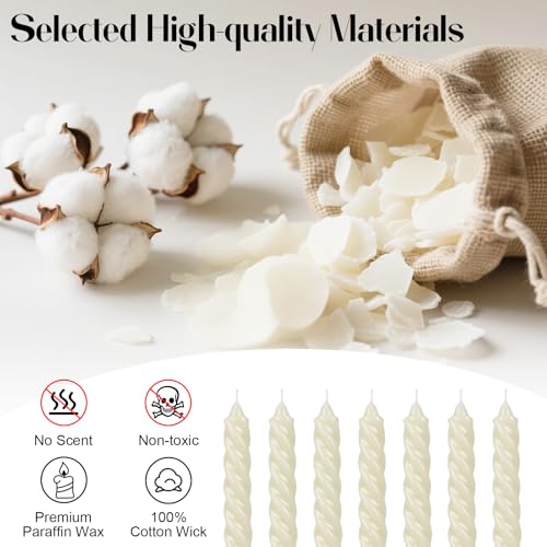 10 Inch Ivory Spiral Taper Candles 12 Pack (10 inch Spiral Candle-12pcs / Cream)