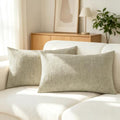 Decorative Couch Throw Pillow Covers 20 X 12 Inches Light Taupe (20" x 12" (Pack of 2) / Light Taupe)