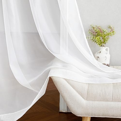 Sheer Curtain Panels Grommet (Ivory / 54"W x 63"L (Pack of 2))