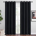 Black Out Curtains for Bedroom Living Room 80 Inches Long (Black / 52"W x 80"L (Pack of 2))