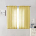 Yellow Sheer Curtains 54 Inch Length 2 Panels (Yellow / 40"W x 54"L (Pack of 2))