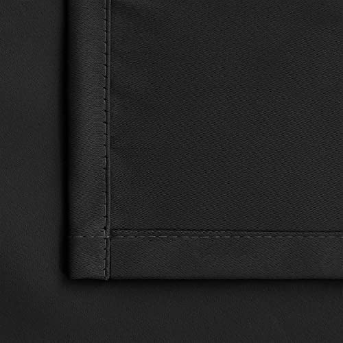 Black Blackout Curtains for Bedroom 54 Inch Long (Black / 52"W x 54"L (Pack of 2))
