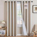 100% Blackout Linen Curtains 84" L 2 Panels Heathered Natural (Heathered Natural / 52"W x 84"L (Pack of 2))