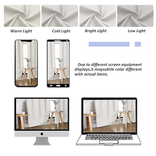 Ava Natural Short Blackout Curtains for Bedroom 54 Inches Long 2 Panels Set (Natural / 40"W x 54"L (Pack of 2))