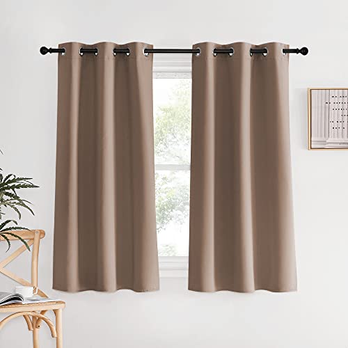 Blackout Window Curtains 60 inch Length (Cappuccino / 34"W x 60"L (Pack of 2))
