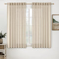 Light Taupe Linen Curtains 52x63 Inch Length for Bedroom Living Room (Light Taupe / 52"W x 63"L (Pack of 2))