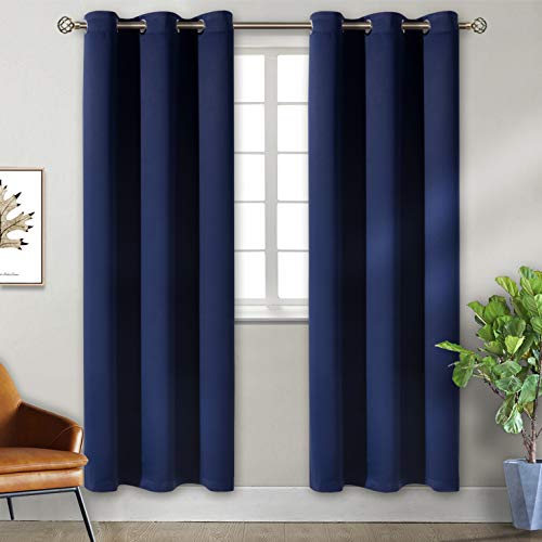 Blackout Curtains for Bedroom (Navy / 38"W x 84"L (Pack of 2))