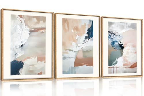 Abstract Brush Strokes Framed Canvas Wall Art (Abstract Brush Stroke Wall Art / 12"L x 16"W)