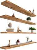 48 Inch Floating Shelves for Wall Rustic Light Wood Wall Shelves for Bedroom Set of 4 (48 inch / Rustic Light)