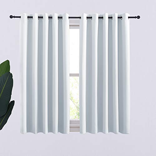 Room Darkening Draperies Curtains Panels (Greyish White / 70"W x 54"L (Pack of 2))