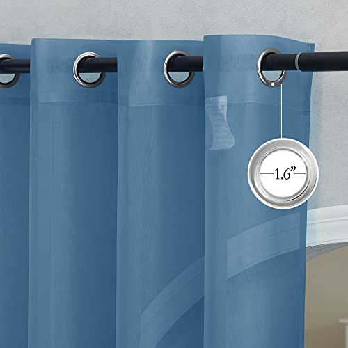Stone Blue Sheer Curtains 90 Inches Long (Stone Blue / 54"W x 90"L (Pack of 2))