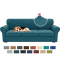 4 Piece Stretch X (91"-110"(3 Cushions) / Peacock Blue)