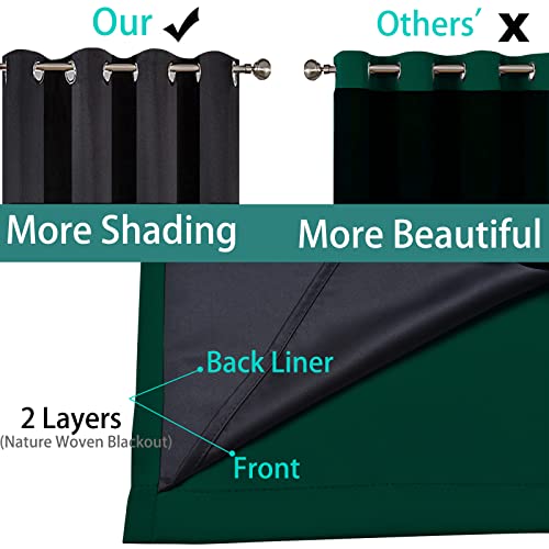 Dark Green 100% Blackout Curtains 84 Inches Long 70" Wide 2 Panels (70"W x 84"L (Pack of 2) / Dark Green)