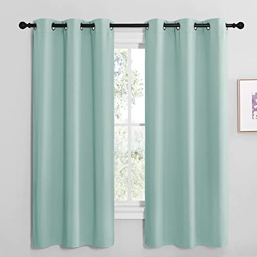 Aqua Blue Room Darkening Curtains (Aqua / 42"W x 68"L (Pack of 2))