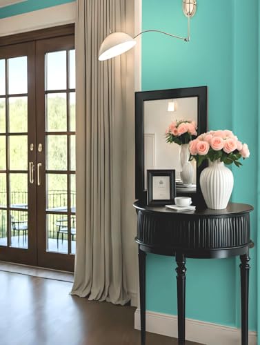 393.7''x17.7''Mint Green Peel and Stick Wallpaper Contact Paper Modern Self Adhesive Wall Paper Removable Textured Solid Color Shelf Cabinet Vinyl Roll (Mint Green / 393.7''x17.7'')