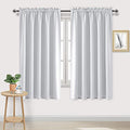 Wide Blackout Curtains for Living Room 60 x 63 Inch Long 2 Panels (Greyish White / 60"W x 63"L (Pack of 2))
