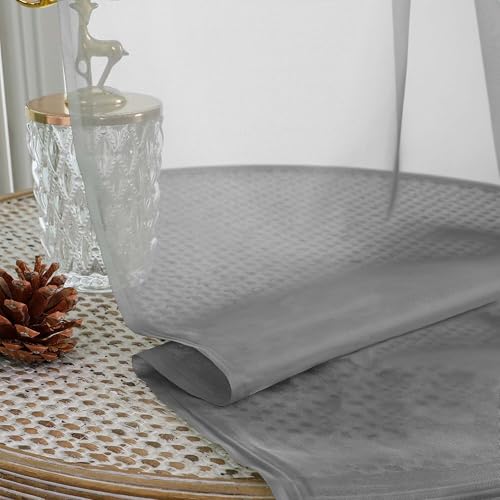 Grey Sheer Curtains 72 Inches Long 2 Panels Set (Grey / 59"W x 72"L (Pack of 2))