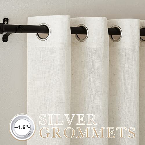 Linen Burlap Curtains for Windows 90 inch Length (52"W x 90"L (Pack of 2) / Linen)