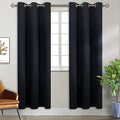 Black Blackout Curtains for Living Room 84 Inch Long (Black / 38"W x 84"L (Pack of 2))