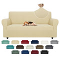 Super Stretch Couch Cover (Beige / Large (72"-92"))