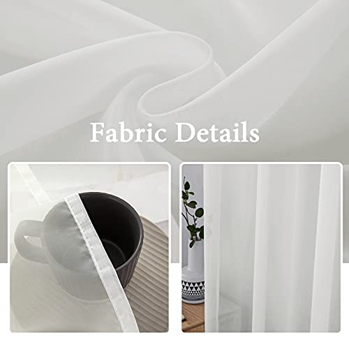2 Panels Sheer Curtains for Living Room 54 X 54 Inches Ivory (Ivory / 54"W x 54"L (Pack of 2))