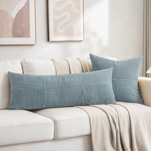 Set of 2 Light Blue Decorative Throw Pillow Covers 16x16 Inch for Living Room Couch Bed (Light Blue / 16" x 16" (Pack of 2))