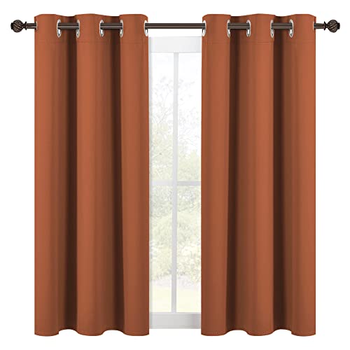 Modern Blackout Curtains Noise Reducing (Burnt Orange / 42"W x 54"L (Pack of 2))