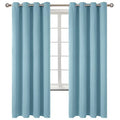 Greyish Blue Room Darkening Curtains 72 Inch for Bedroom (Greyish Blue / 52"W x 72"L (Pack of 2))