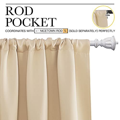 Room Darkening Curtains for Bedroom (Biscotti Beige / 70"W x 84"L (Pack of 2))