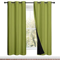 100% Blackout Window Curtain Panels (Fresh Green / 42"W x 72"L (Pack of 2))