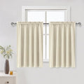 Short Blackout Curtains 60 x 36 Inch for Kitchen RV Bunk Light Beige (Light Beige / 60"W x 36"L (Pack of 2))
